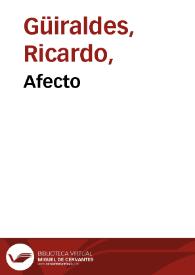 Afecto / Ricardo Güiraldes | Biblioteca Virtual Miguel de Cervantes