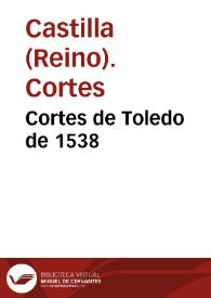Portada:Cortes de Toledo de 1538