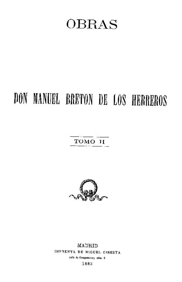 El hombre pacífico / Manuel Bretón de los Herreros | Biblioteca Virtual Miguel de Cervantes