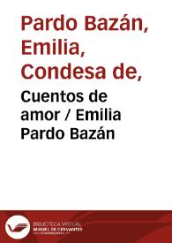 Portada:Cuentos de amor / Emilia Pardo Bazán