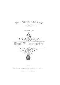 Portada:Poesías / Miguel W. Garaycochea