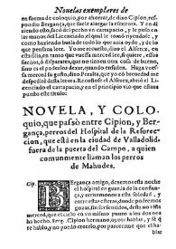 La de los perros Cipion, y Bergança / de Miguel de Ceruantes Saauedra | Biblioteca Virtual Miguel de Cervantes