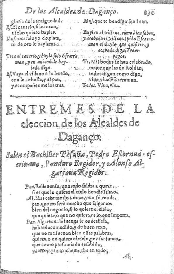 Eleccion de los alcaldes de Daganço / por Miguel de Ceruantes Saauedra ... | Biblioteca Virtual Miguel de Cervantes