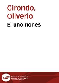 Portada:El uno nones / Oliverio Girondo