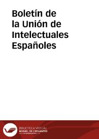 Portada:Boletín de la Unión de Intelectuales Españoles