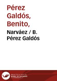 Portada:Narváez / B. Pérez Galdós