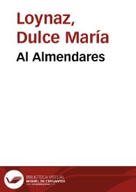 Portada:Al Almendares / Dulce María Loynaz