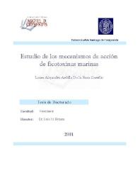 Estudio de los mecanismos de acción de ficotoxinas marinas / Laura Alejandra Ardilla de la Rosa Carrillo | Biblioteca Virtual Miguel de Cervantes