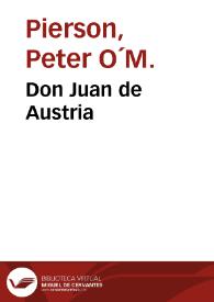 Portada:Don Juan de Austria / Peter O'M. Pierson