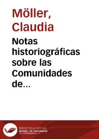 Portada:Notas historiográficas sobre las Comunidades de Castilla / Claudia Möller