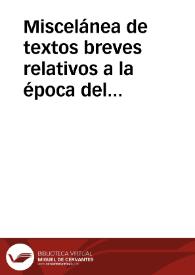 Miscelánea de textos breves relativos a la época del Emperador Carlos V / Claudia Möller (ed.) | Biblioteca Virtual Miguel de Cervantes