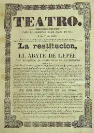 Portada:Teatro : para el domingo 20 de julio de 1834
