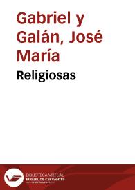 Portada:Religiosas / José María Gabriel y Galán