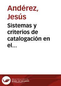 Portada:Sistemas y criterios de catalogación en el Departamento de Documentación y Archivo de Euskal Telebista / Jesús Andérez