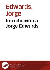 Portada:Introducción a Jorge Edwards / Jorge Edwards
