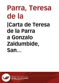 Portada:[Carta de Teresa de la Parra a Gonzalo Zaldumbide, San Juan de la Luz, agosto 1924] / Teresa de la Parra