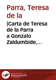 Portada:[Carta de Teresa de la Parra a Gonzalo Zaldumbide, diciembre de 1924] / Teresa de la Parra