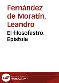El filosofastro. Epístola | Biblioteca Virtual Miguel de Cervantes