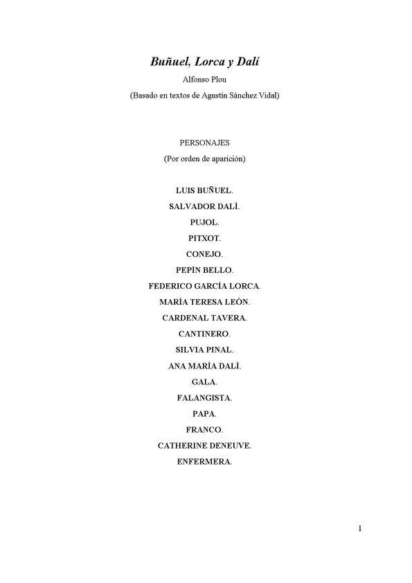 Buñuel, Lorca y Dalí / de Alfonso Plou; basado en textos de Agustín Sánchez Vidal | Biblioteca Virtual Miguel de Cervantes