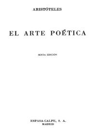 Portada:El arte poética / Aristóteles; [traducción directa del griego, prólogo y notas de José Goya y Muniain]