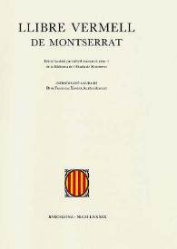 Portada:Llibre Vermell de Montserrat