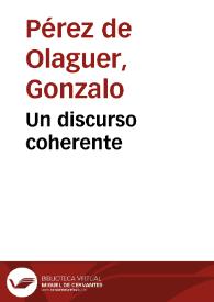 Portada:Un discurso coherente / Gonzalo Pérez de Olaguer