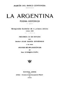 Más información sobre La Argentina : poema histórico / Martín del Barco Centenera