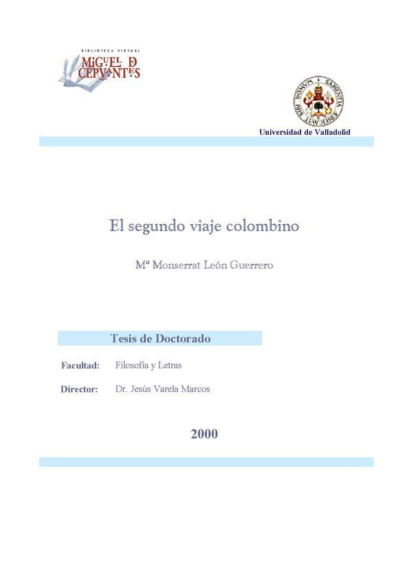 El segundo viaje colombino / M.ª Montserrat León Guerrero | Biblioteca Virtual Miguel de Cervantes