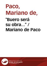 "Buero será su obra..." / Mariano de Paco | Biblioteca Virtual Miguel de Cervantes