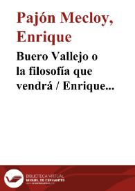 Portada:Buero Vallejo o la filosofía que vendrá / Enrique Pajón Mecloy
