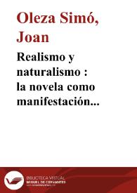 Portada:Realismo y naturalismo : la novela como manifestación de la ideología burguesa / Joan Oleza