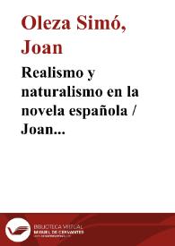 Portada:Realismo y naturalismo en la novela española / Joan Oleza