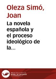 Portada:La novela española y el proceso ideológico de la burguesía en el siglo XIX / Joan Oleza