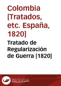Portada:Tratado de Regularización de Guerra [1820]