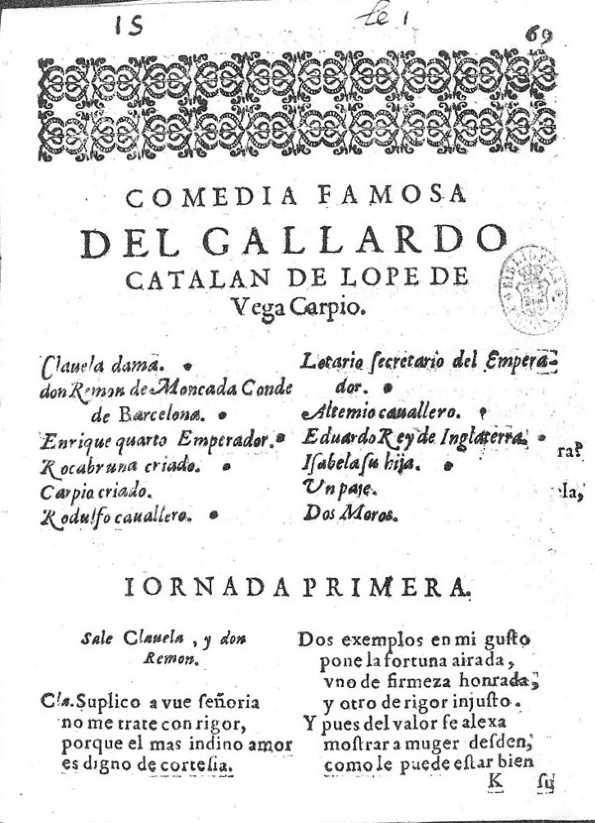El gallardo catalán / de Lope de Vega Carpio | Biblioteca Virtual Miguel de Cervantes