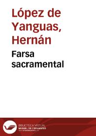 Portada:Farsa sacramental / Fernán López de Yanguas