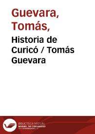 Portada:Historia de Curicó / Tomás Guevara