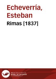 Portada:Rimas [1837] / Esteban Echeverría