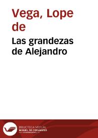 Portada:Las grandezas de Alejandro / Lope de Vega