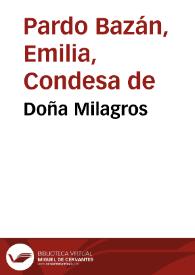 Portada:Doña Milagros / Emilia Pardo Bazán