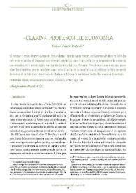 Portada:\"Clarín\", profesor de economía / Manuel Santos Redondo