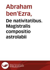 Portada:De nativitatibus. Magistralis compositio astrolabii / Henricus Bate