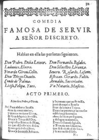 Servir a señor discreto : comedia famosa / Lope de Vega | Biblioteca Virtual Miguel de Cervantes