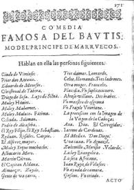 El bautismo del príncipe de Marruecos : comedia famosa / Lope de Vega | Biblioteca Virtual Miguel de Cervantes