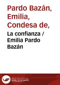 Portada:La confianza / Emilia Pardo Bazán