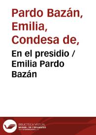 Portada:En el presidio / Emilia Pardo Bazán