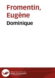Portada:Dominique / Eugène Fromentin