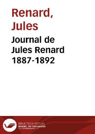 Portada:Journal de Jules Renard 1887-1892 / Jules Renard