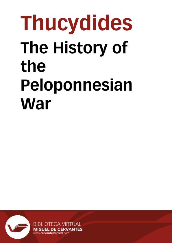 The History of the Peloponnesian War / Thucydides | Biblioteca Virtual Miguel de Cervantes
