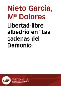 Portada:Libertad-libre albedrío en \"Las cadenas del Demonio\" / M.ª Dolores Nieto García